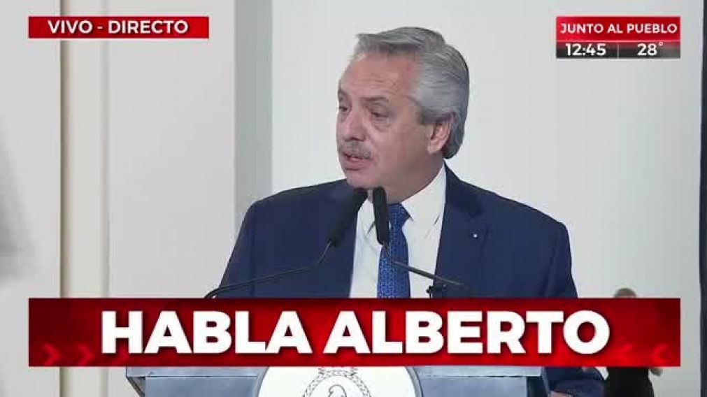 Alberto Fernández en el acto por la presentación de la Mesa de Trabajo Interministerial "Agenda Malvinas 40 años""