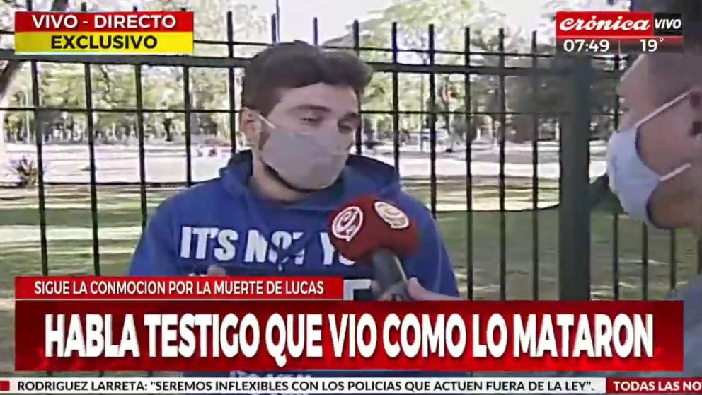 El chico vio cómo fueron los últimos momentos con vida de Lucas González, el juvenil de Barracas Central (Crónica HD).