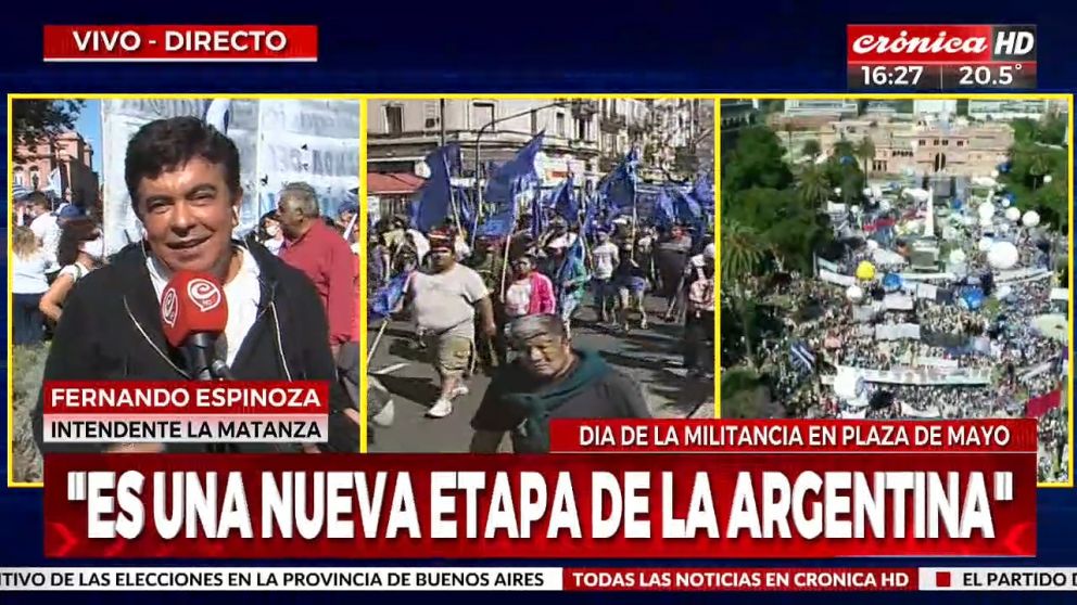 Fernando Espinoza en el acto del Día de la Militancia: "es una nueva etapa de la Argentina".