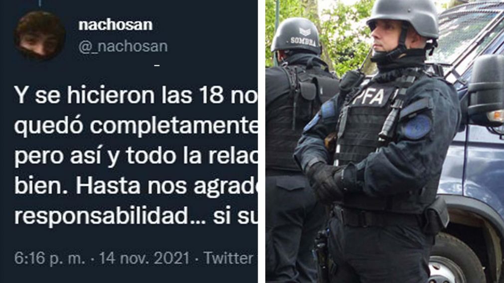El joven subi� a sus redes sociales el minuto a minuto del operativo.