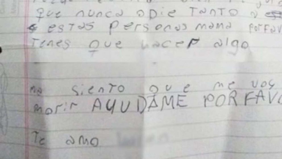 “Mami, te estoy haciendo esta carta porque me están pasando cosas horribles”, le escribió la nena a su mamá por el bullying que sufre por parte de compañeros de colegio.