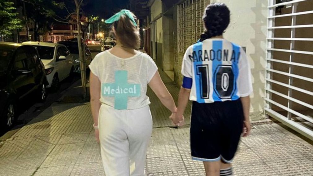 La foto m�s triste de Diego en mundiales hecha disfraz.