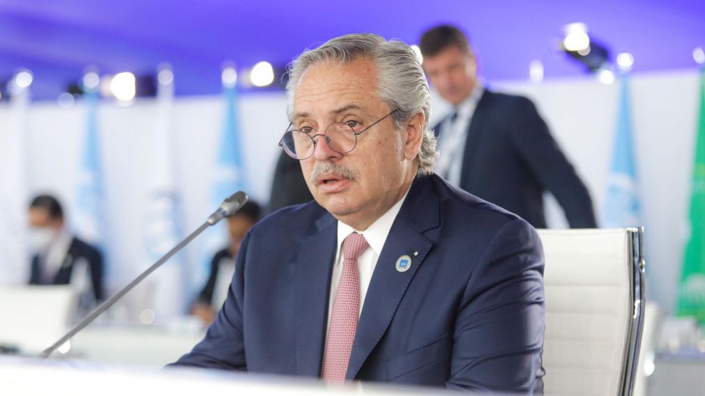 Alberto Fernández durante la tercera sesión de la Cumbre del G-20.