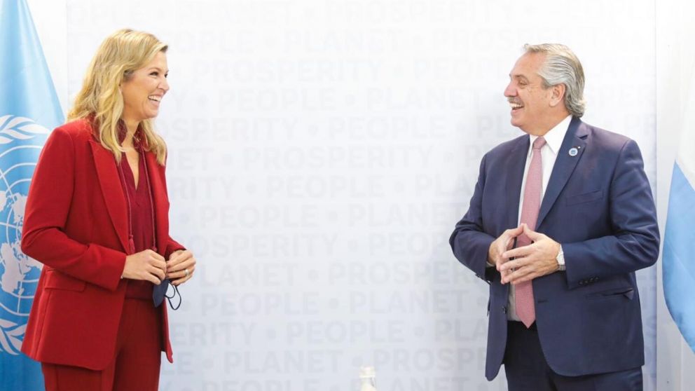 Alberto Fernández se reunió con la reina Máxima, de los Países Bajos.