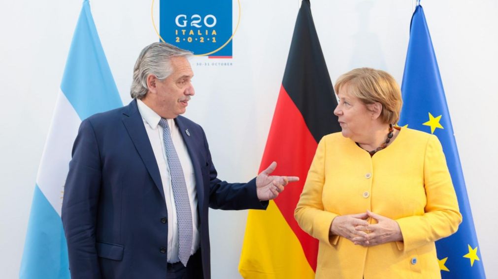 Alberto Fernández dialogó con Angela Merkel sobre la deuda y el apoyo (Twitter).