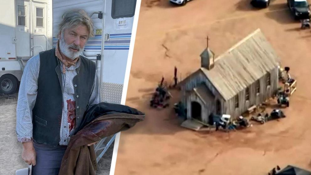 A la izquierda, el artista hollywoodense en un alto del rodaje previo a la tragedia y, a la derecha, la locación natural donde se grababa.