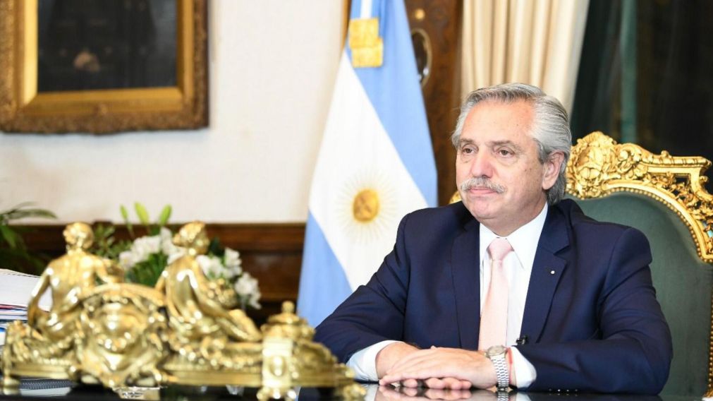 Alberto Fernández, durante su discurso de este miércoles en la Cumbre de Finanzas en Común 2021 del G-20 (Gentileza Presidencia).