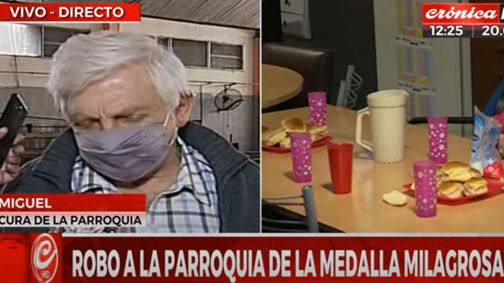 Miguel, el p�rroco de Nuestra Se�ora de la Medalla Milagrosa, la iglesia en donde ocurri� el robo.