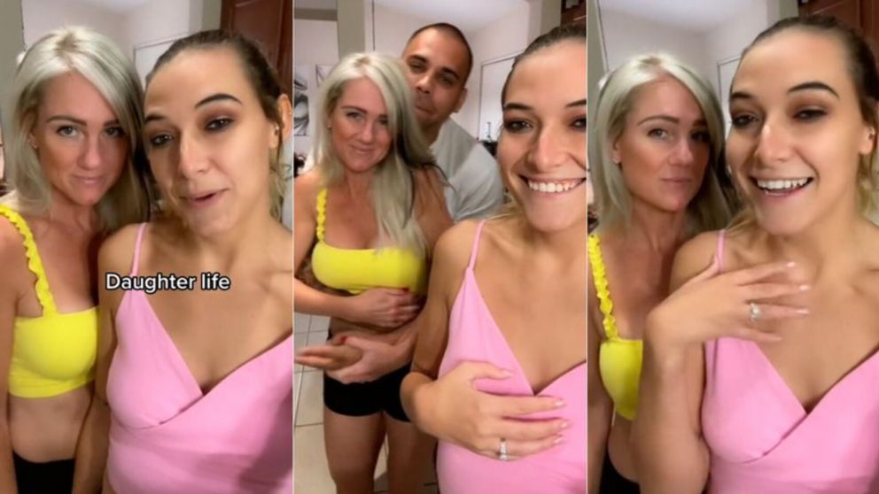 Una tiktoker revel� que tiene una relaci�n swinger con su esposo en donde lo comparte con su mam� y su hermana (imagen captura v�deo).