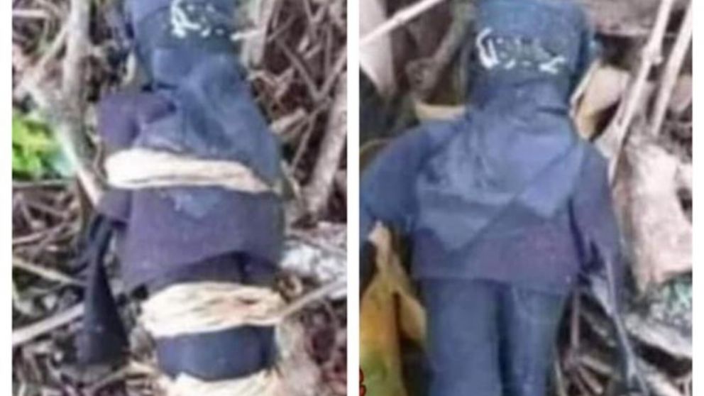 El muñeco atado que encontró una mujer, y cuando lo desató