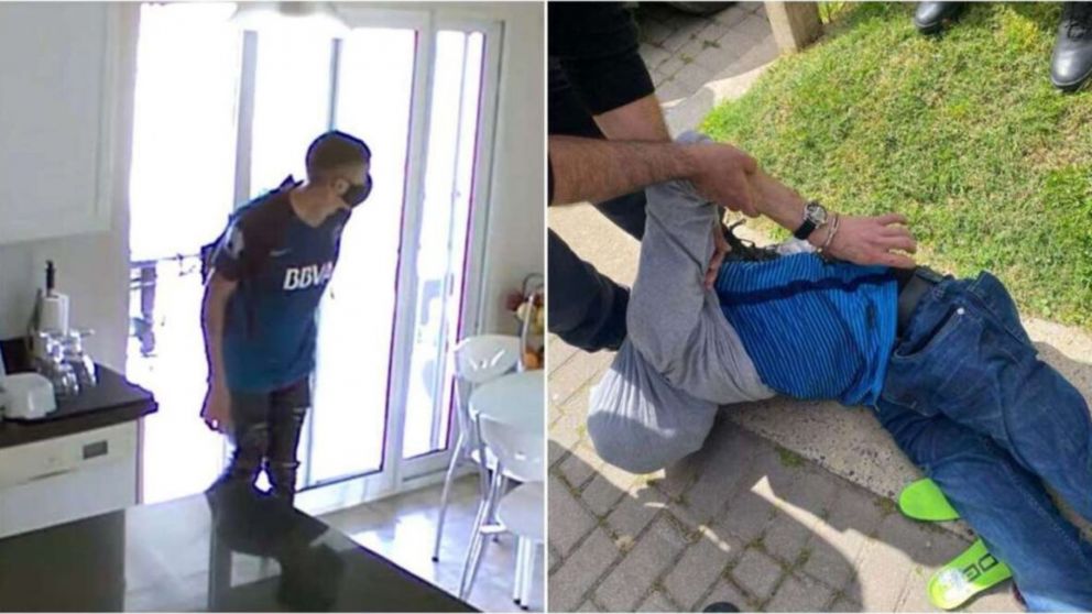 El delincuente cuando quedó detenido tras robar en Nordelta.