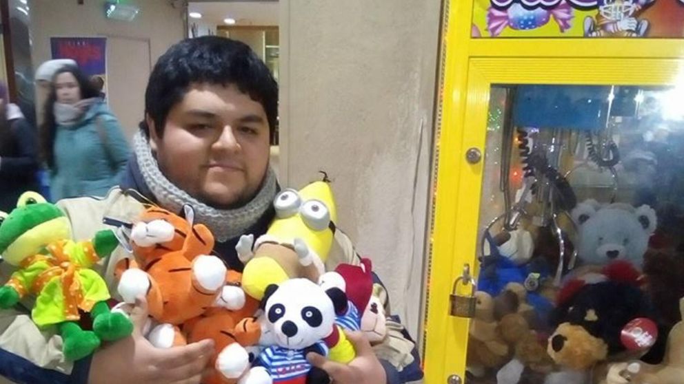 El usuario que reveló el truco para sacar los peluches de la máquina de juguetes.