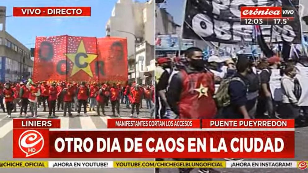 Uno de los cortes se lleva a cabo en el Puente Pueyrred�n.