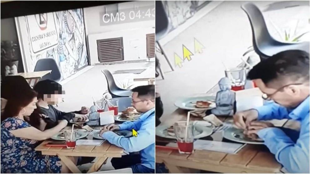 Una familia intent� evitar pagar la cuenta en un restaurante pero fueron descubiertos a trav�s de las c�maras de seguridad (imagen captura v�deo).