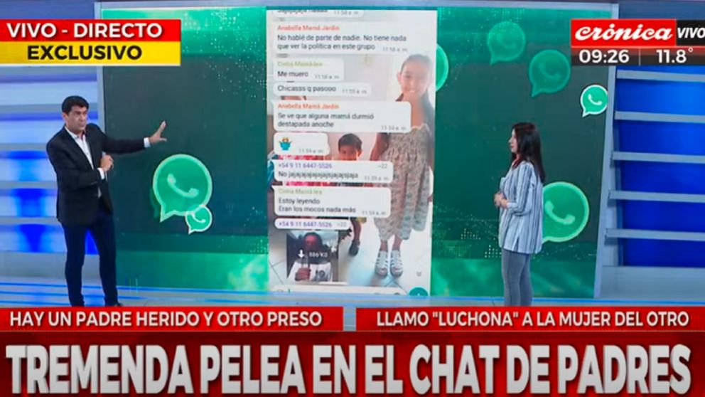 Crónica HD reprodujo los mensajes de voz de la discusión de la que derivó el fuerte enfrentamiento físico.