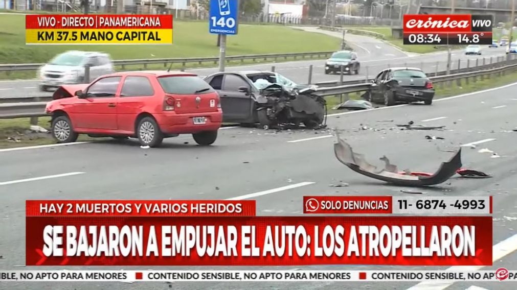 Así quedaron tres de los seis vehículos involucrados en el choque múltiple en Panamericana (Crónica HD).