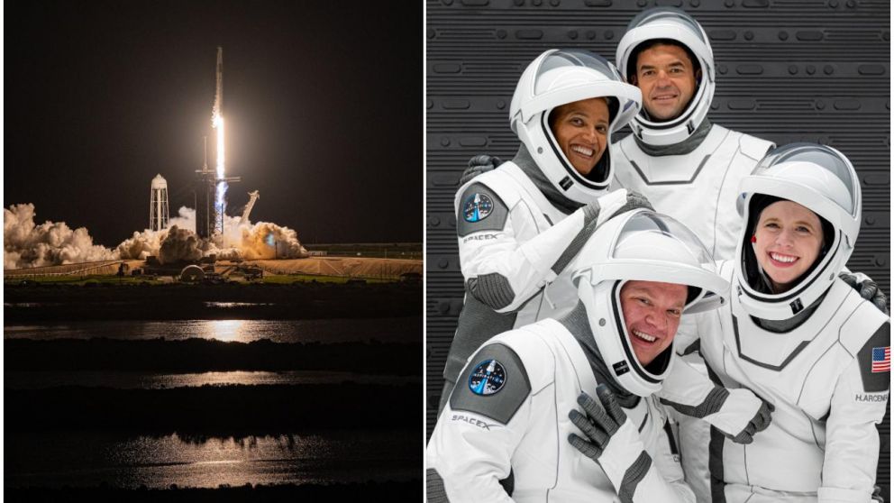 Misión Inspiration4: la tripulación a bordo llegó al espacio en una cápsula "Dragon", impulsada por un cohete Falcon 9 de la compañía de Elon Musk