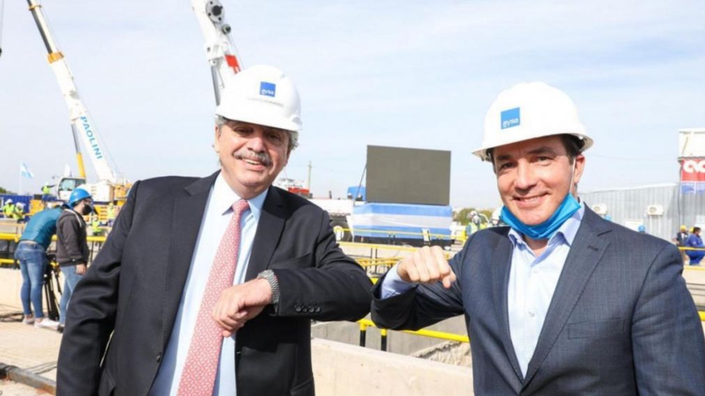 Watson junto al presidente Alberto Fernández, en ocasión de un acto (Archivo).