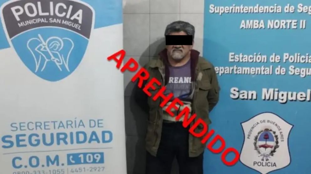 El acusado fue detenido en su casa en la localidad bonaerense de San Miguel (Captura de video).