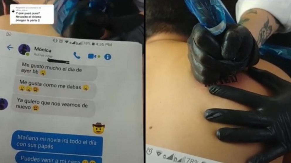 El tatuaje sorpresa que la joven le regal� a su novio.