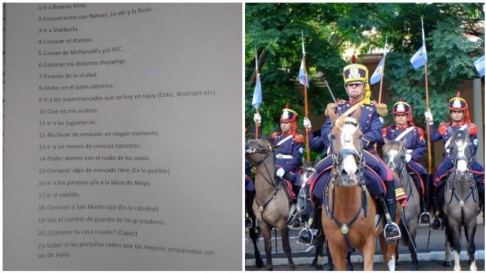 La cuenta de Twitter del Regimiento de Granaderos a Caballo se contactó con Santino.