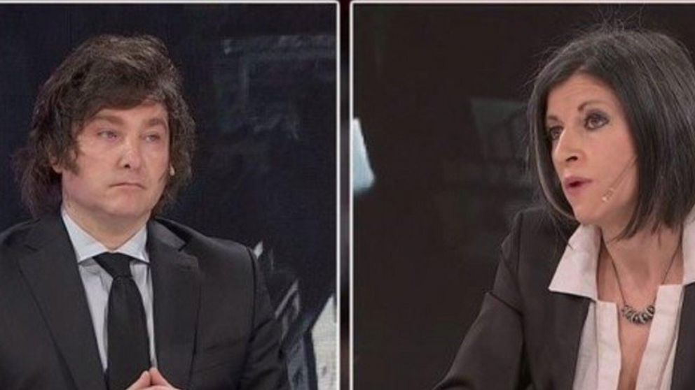El momento del cruce televisivo entre Javier Milei y Fernanda Vallejos.