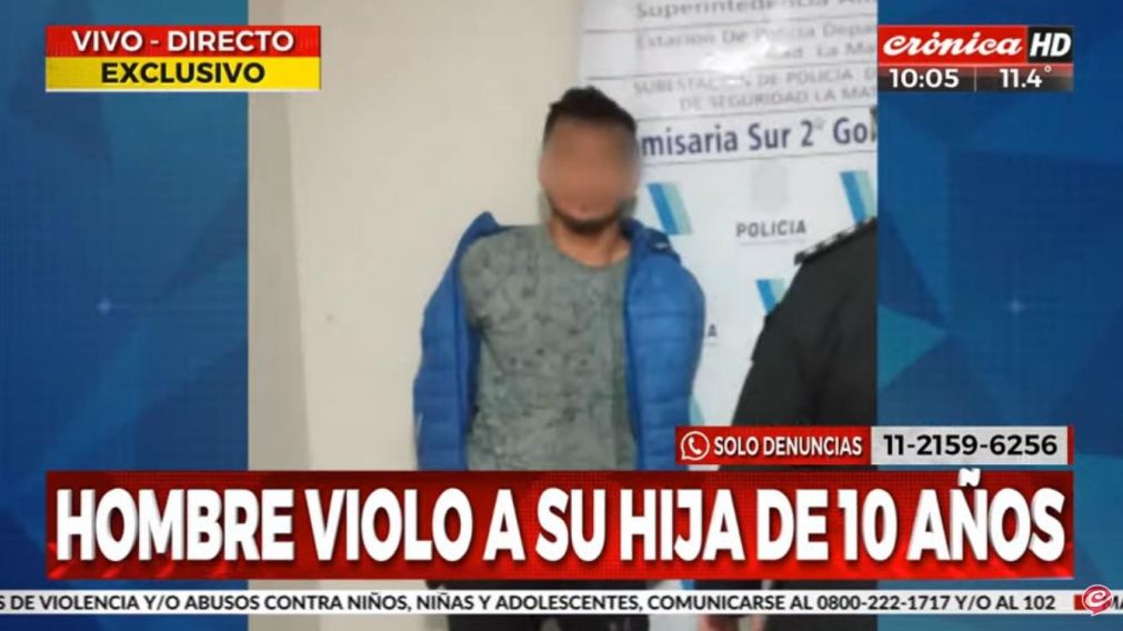 El padre de la nena, de 27 a�os, fue detenido mientras perpetraba el abuso a bordo de un coche en Gonz�lez Cat�n (Cr�nica HD).