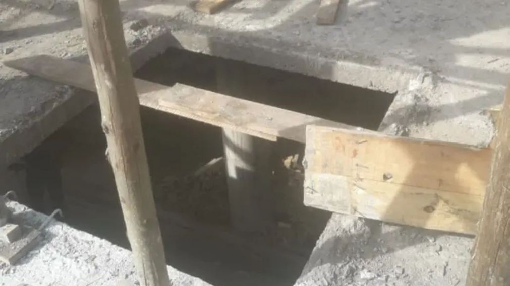 Lugar desde el que cayó el obrero que perdió la vida