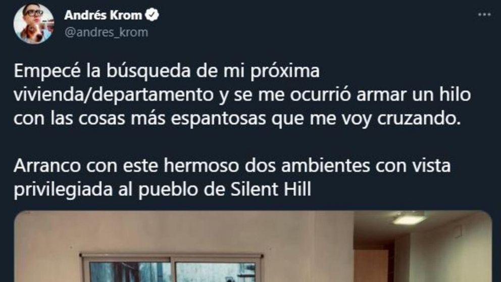 El periodista Andrés Krom publicó el hilo sobre las propiedades en alquiler "más espantosas", que se viralizó en Twitter.
