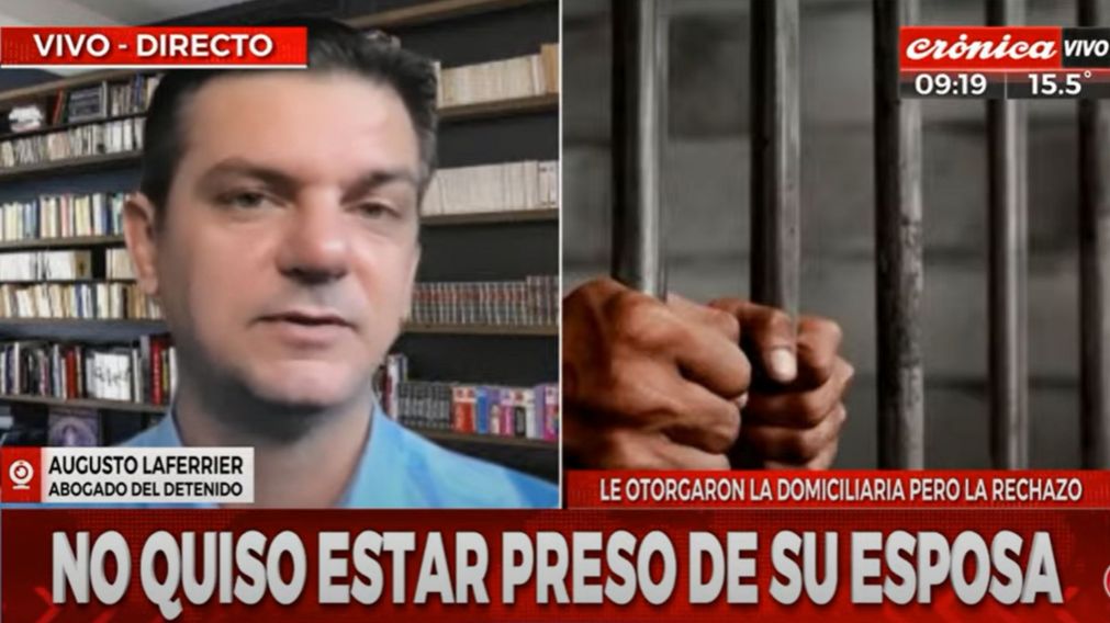 Augusto Laferrier, abogado del acusado, en diálogo con Crónica HD (Captura de pantalla).