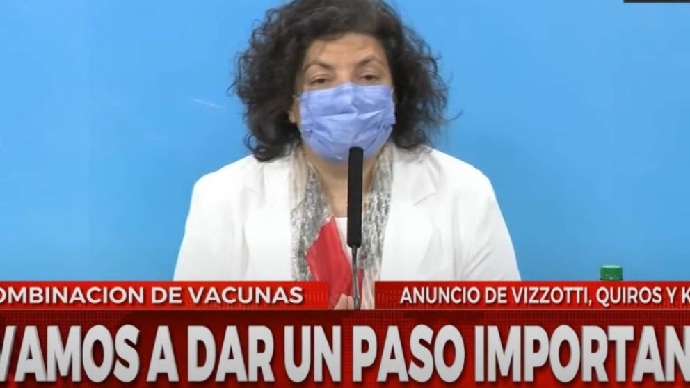 Carla Vizzotti: "Se podrán combinar las vacunas Sputnik V con las Moderna y AstraZeneca".