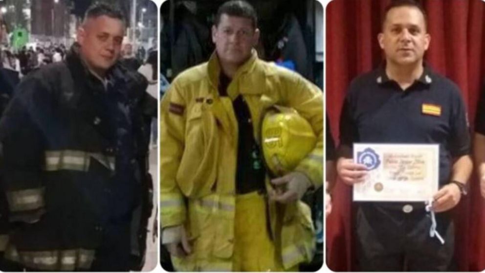 Estos son los tres valientes bomberos que murieron en el incendio de Caseros.