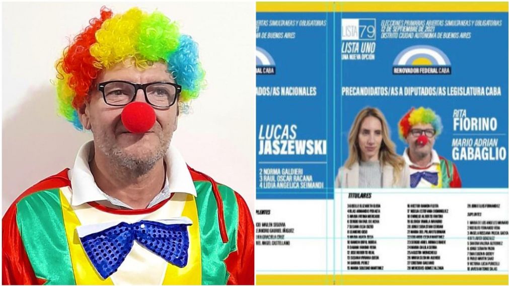 "Muralito", el payaso que quiere ir a la Legislatura.