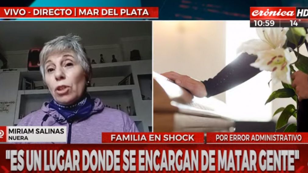 Miriam Salinas, la nuera de la mujer que dieron por muerta, habló con Crónica HD (Captura de Pantalla).