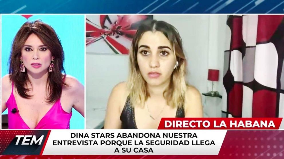 Así la policía cubana se llevaba detenida a la influencer Dina Stars. (Captura video)