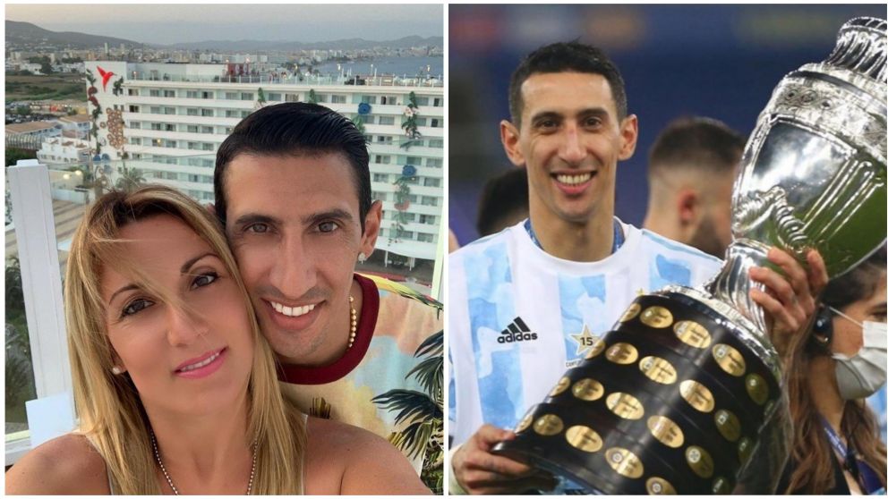 Ángel Di María y su esposa, Jorgelina Cardoso.