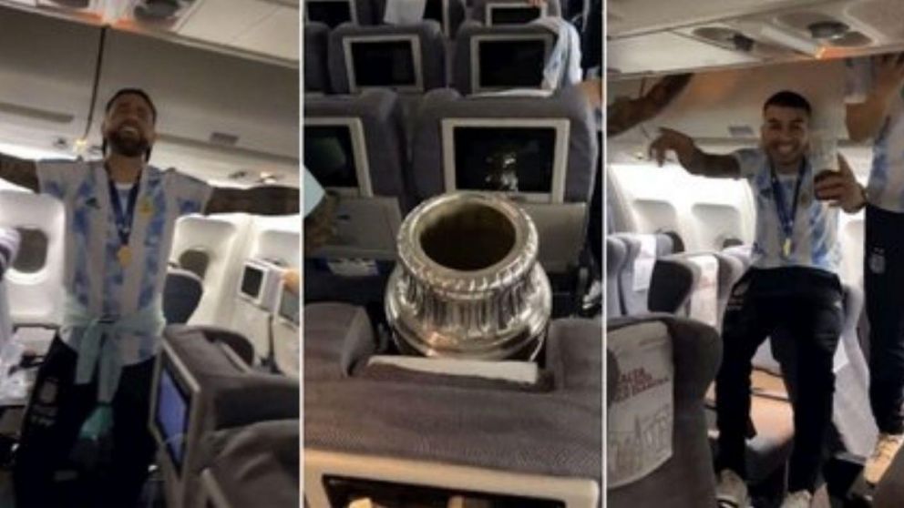 A pura cumbia, los jugadores de la Selección Argentina festejaron la obtención de la Copa América en el avión.
