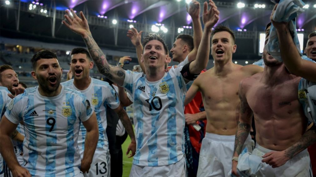 El festejo en el Maracaná, encabezado por el capitán Lionel Messi (Télam).