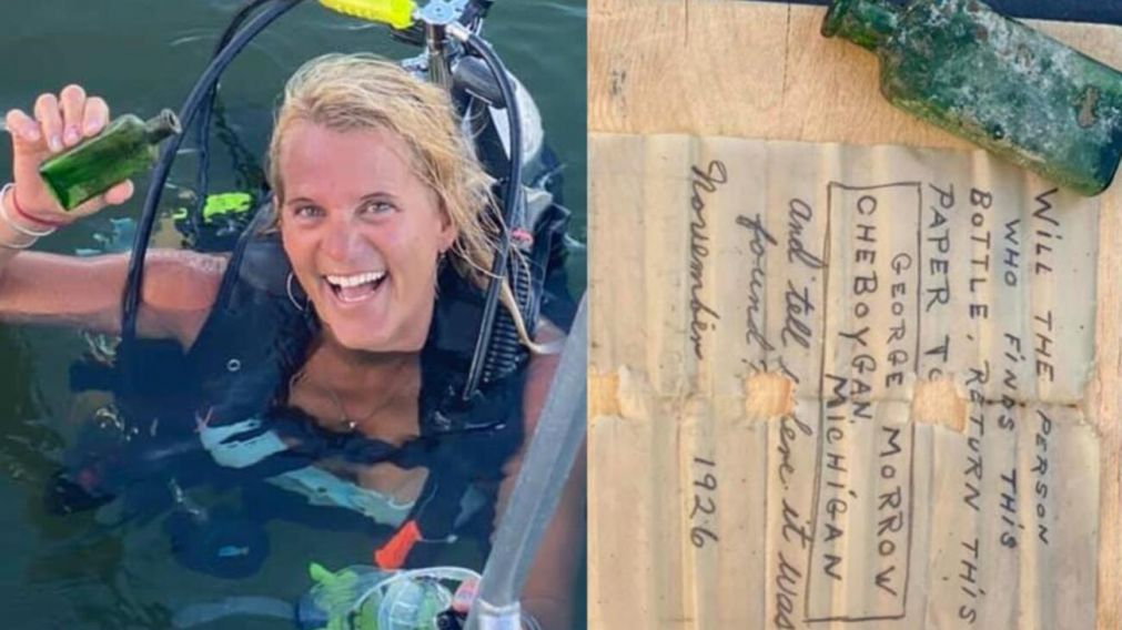 Una joven encontró un mensaje en una botella de hace casi un siglo y le cumplió el deseo al remitente (imagen Facebook Nautical North Family Adventures).