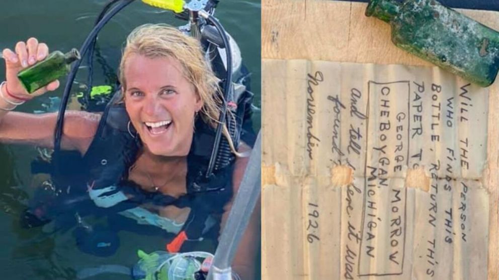 Una joven encontró un mensaje en una botella de hace casi un siglo y le cumplió el deseo al remitente (imagen Facebook Nautical North Family Adventures).