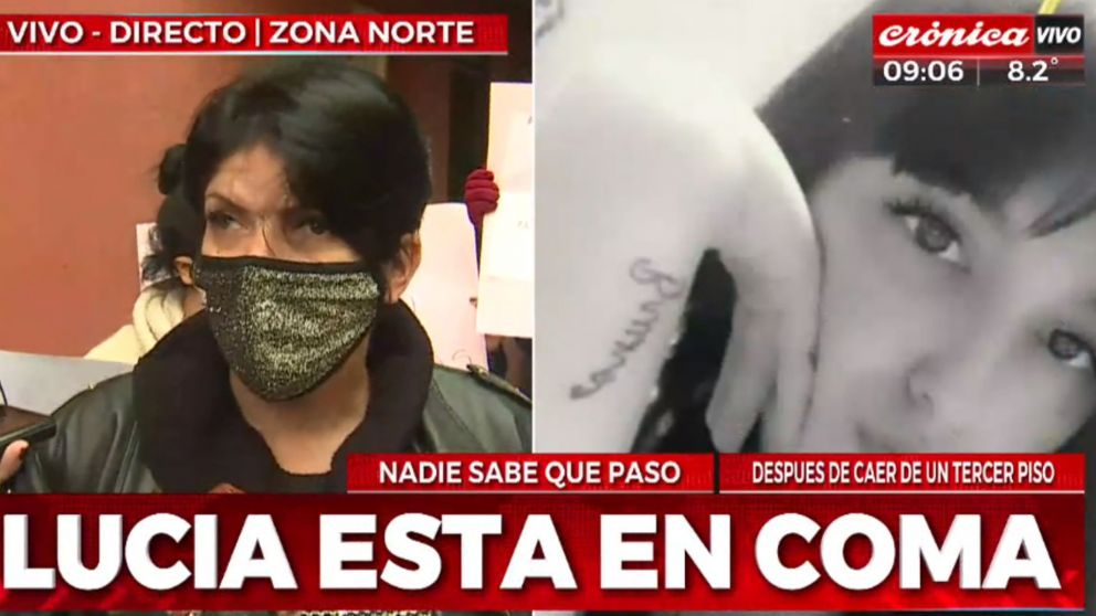 La mamá de Lucía Santos, la joven que está en coma tras caer de un tercer piso, denuncia que su hija sufría violencia de género.