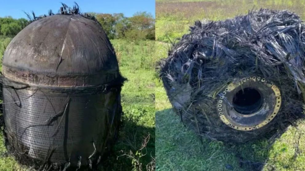 Un cuerpo cilíndrico de origen desconocido fue encontrado en un terreno rural. (Gentileza: Internet).