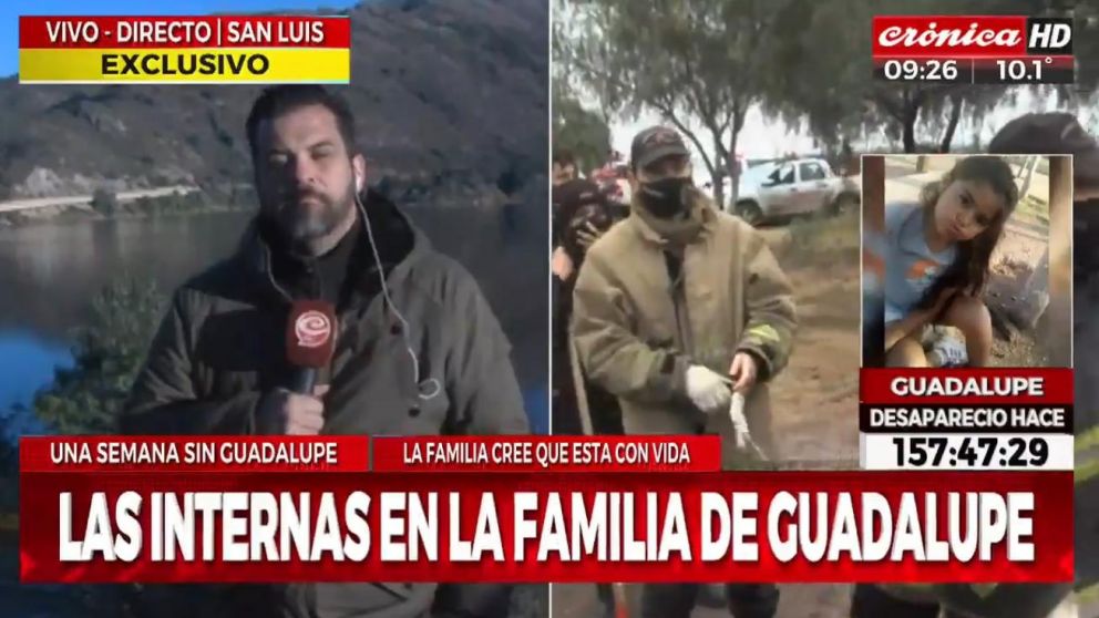 Marco Bustamante, desde Potrero de los Funes, donde buscaban a Guadalupe (Crónica HD).