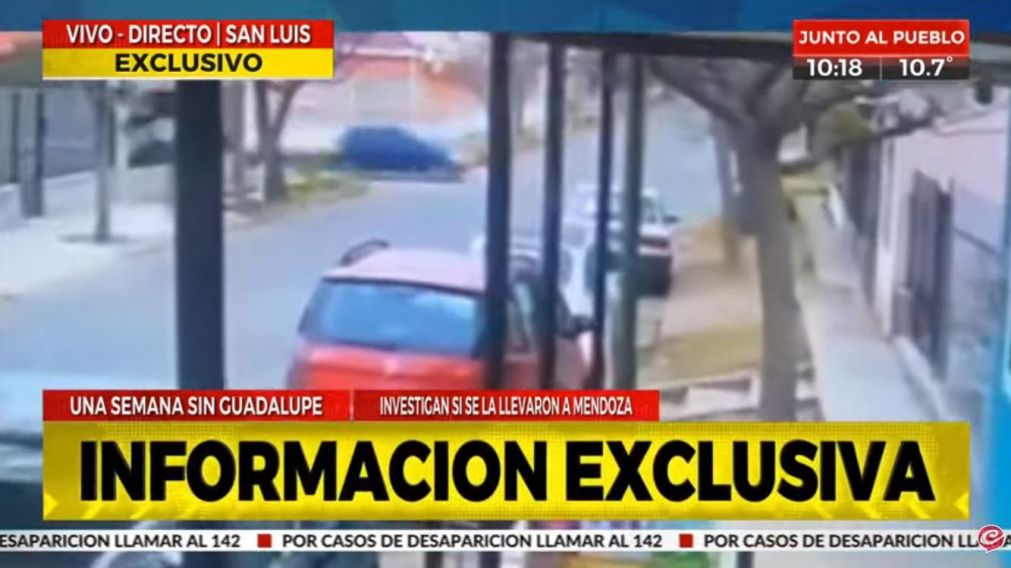 El misterioso vehículo color oscuro que circulaba por la zona donde desapareció Guadalupe (Crónica HD).