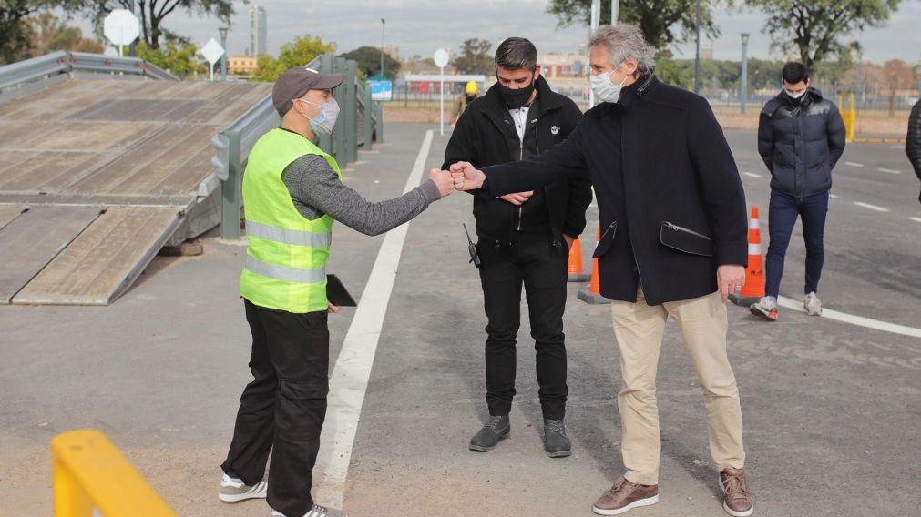 Felipe Miguel estuvo presente en la nueva pista de manejo de Costanera Norte.