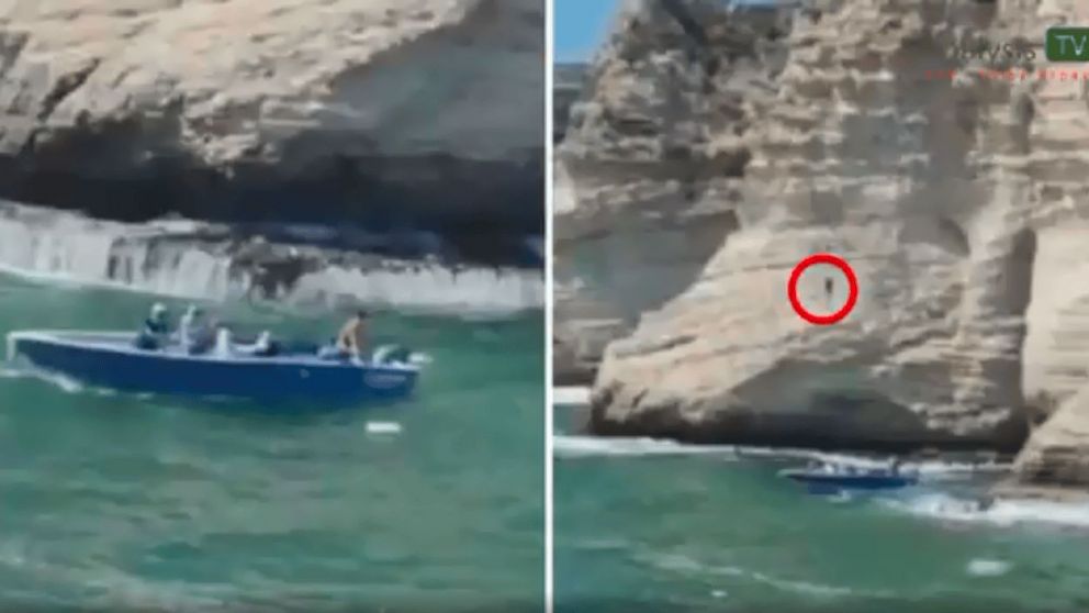 El hombre saltó de un acantilado de 36 metros de altura y murió tras aterrizar en el bote.