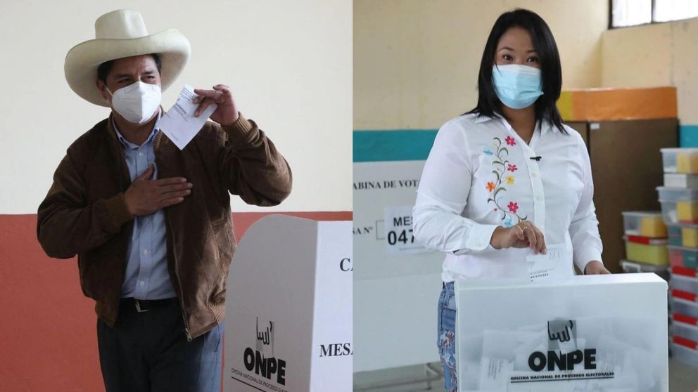 Pedro Castillo y Keiko Fujimori, dos caras de una misma moneda.