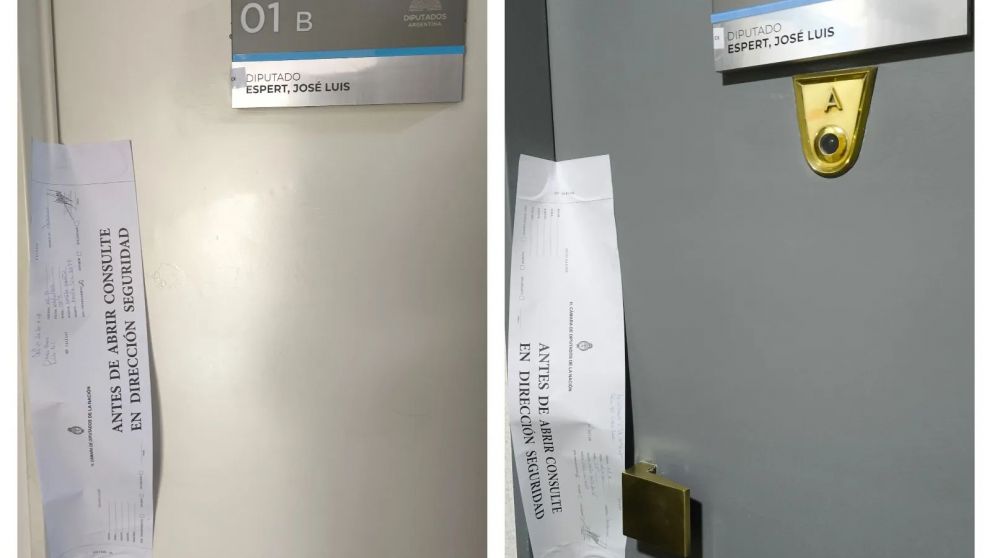 Clausuraron las oficinas de José Luis Espert en la Cámara de Diputados.