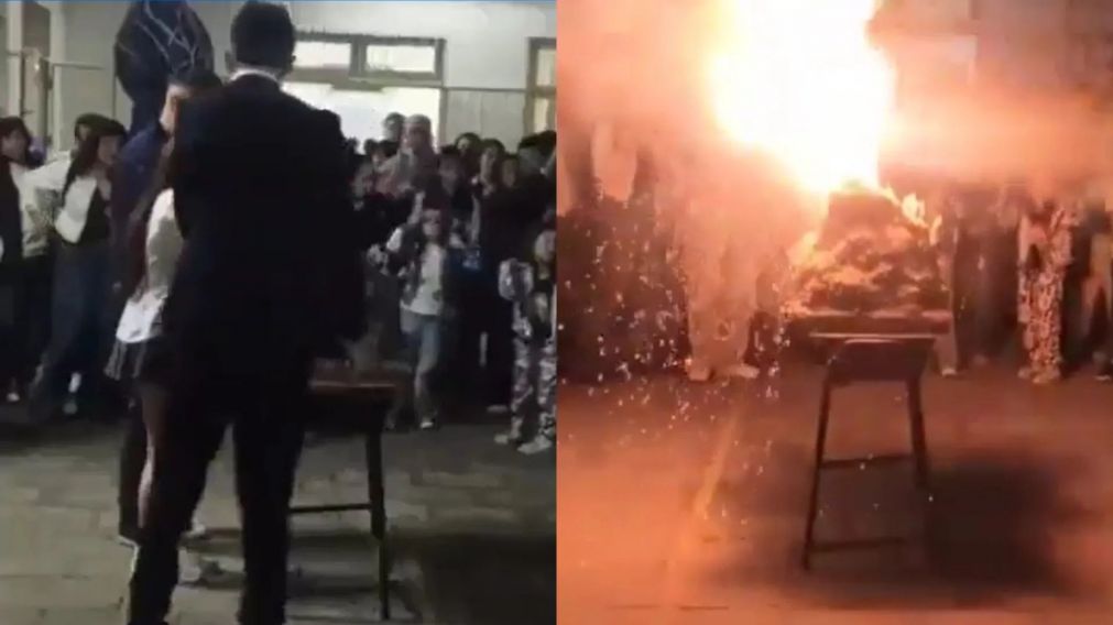 Explotó un experimento en una feria de ciencias (Capturas de video).