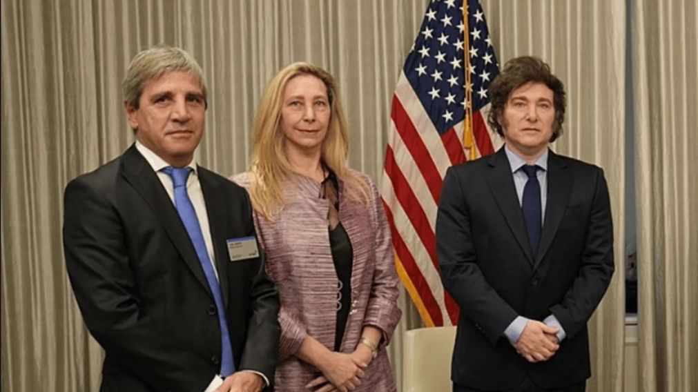 Luis Caputo y Karina Milei acompañan a Javier Milei en su visita a Estados Unidos (Archivo).